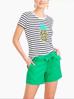 J.CREW Striped Sequin Pineapple T-Shirt